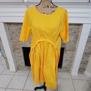 Cos yellow cotton spandex contemporary dress size 2 new!!!‎